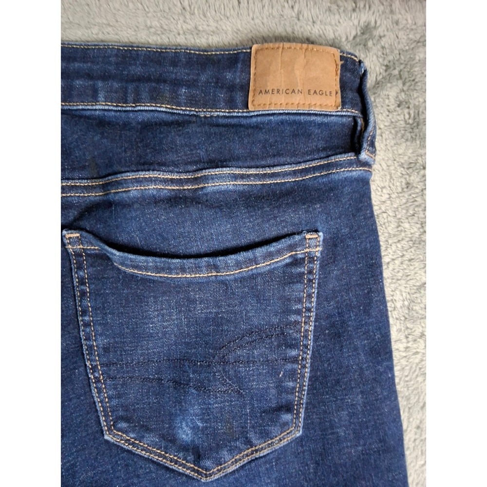 American Eagle Next Level Stretch Jegging Dark Wash Skinny Jeans Womens 10 Long - Picture 11 of 11